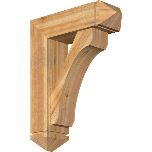Ekena Millwork Legacy Arts and Crafts Rough Sawn Bracket w/ Offset Brace, Western Red Cedar, 8"W x 26"D x 34"H BKT0806X26X34LEC03RWR - main